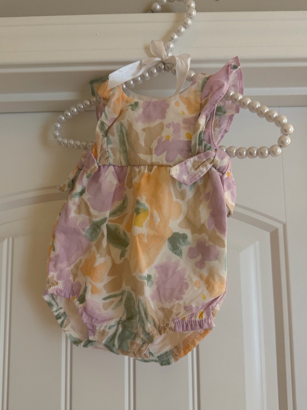 Carter's Pastel Floral Bubble with side bows - Peach, Lavender, Green, Cream, &